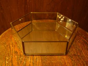 Italian glass & brass display tray