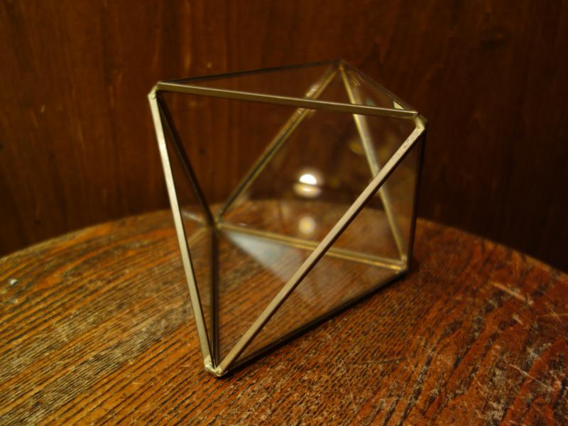 Italian glass & brass display case