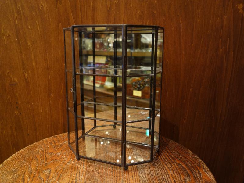 Italian glass & brass display case