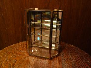 Italian glass & brass display case