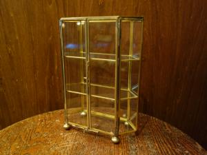 Italian glass & brass display case