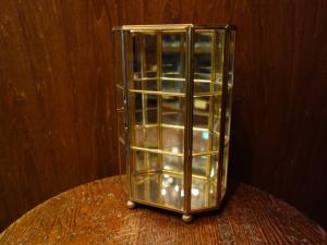 Italian glass & brass display case