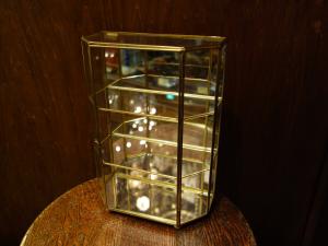 Italian glass & brass display case