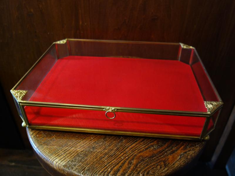 Italian glass & brass display case