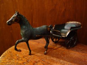 brass horse drawn carriage object
