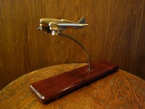 wood & brass airplane object