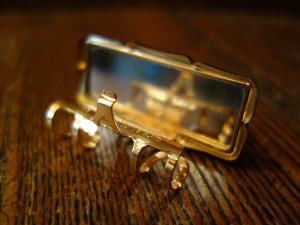 English lipstick holder & mirror compact