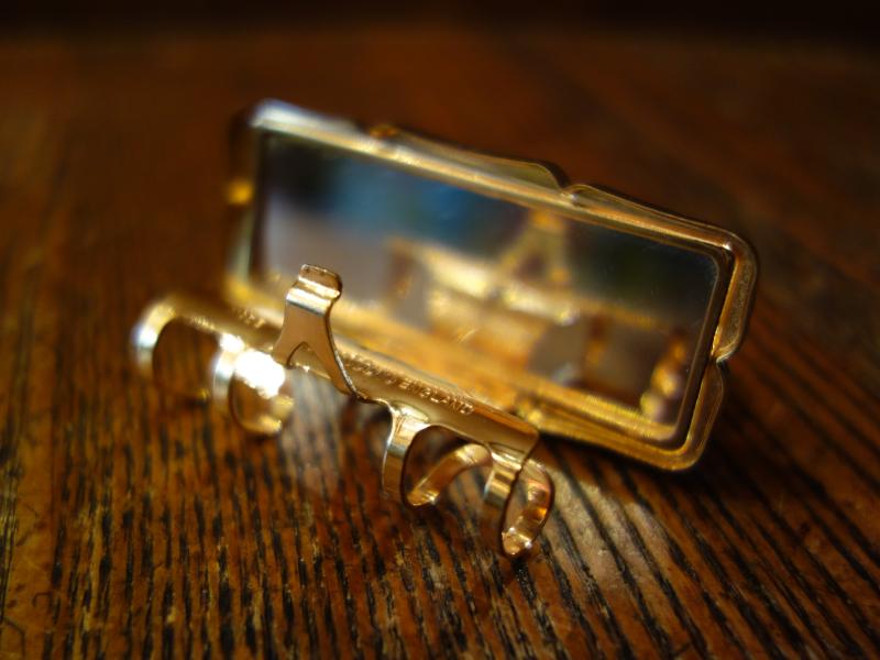English lipstick holder & mirror compact