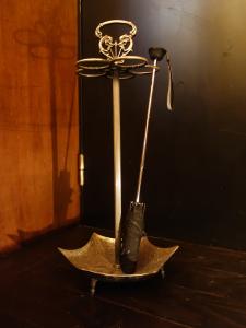 silver umbrella stand
