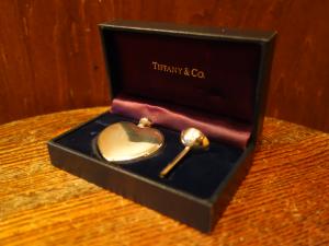 TIFFANY silver heart perfume bottle & case