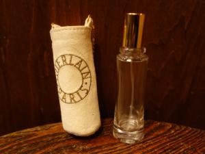 French glass perfume bottle & case