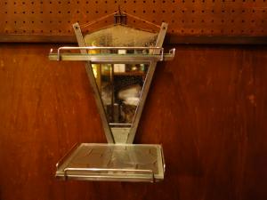 silver mirror wall shelf
