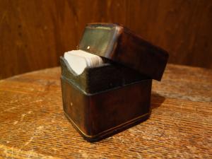 Italian leather playing card case with 2 DECKS