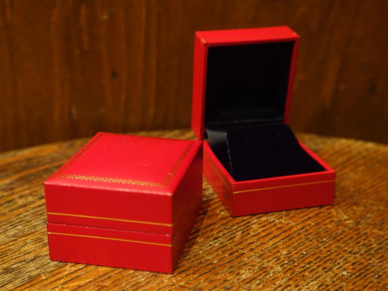 Italian red jewelry display case