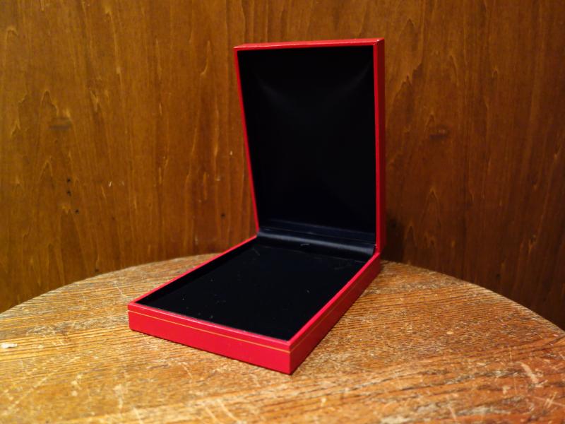 Italian red jewelry display case