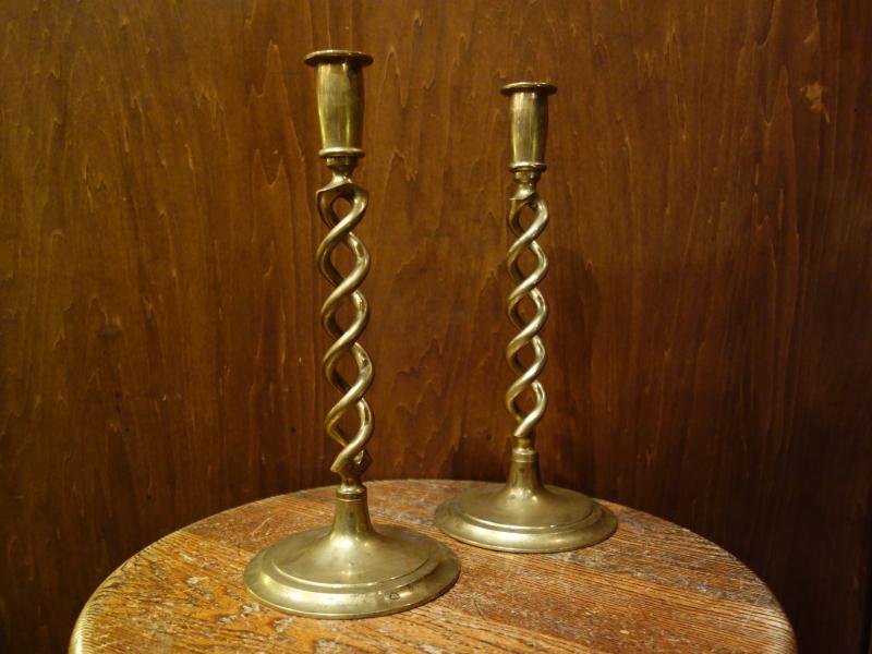 真鍮製螺旋燭台ペア LCM 7733(3)
