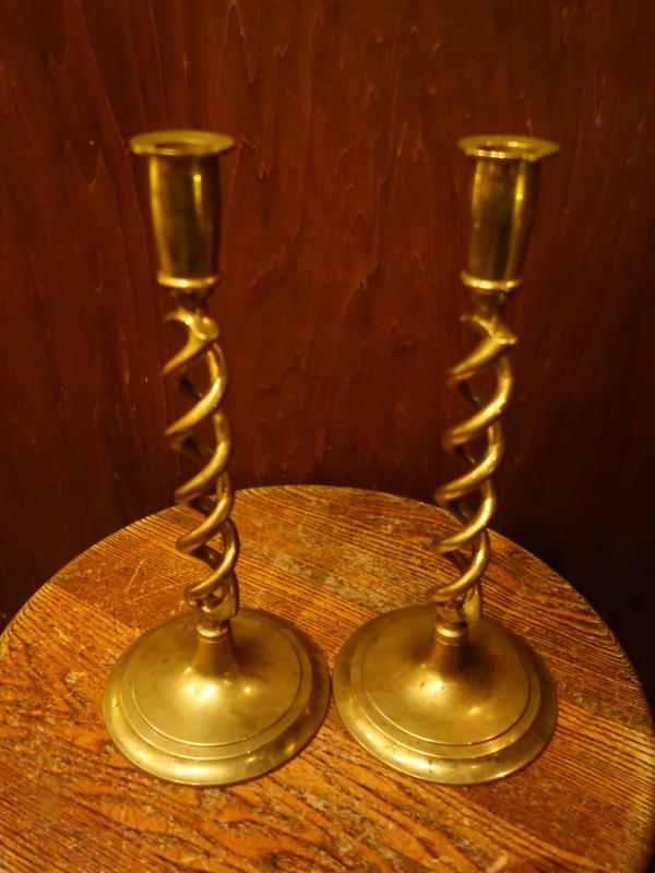 真鍮製螺旋燭台ペア LCM 7733(4)