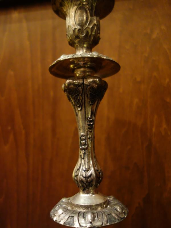 レトロシルバー系燭台　ビンテージキャンドルスタンド　キャンドルホルダー　LCM 7735（4）