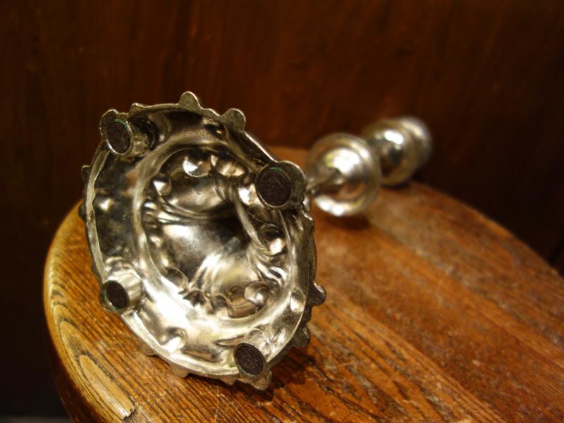 レトロシルバー系燭台　ビンテージキャンドルスタンド　キャンドルホルダー　LCM 7735（6）