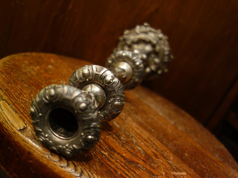 レトロシルバー系燭台　ビンテージキャンドルスタンド　キャンドルホルダー　LCM 7735（7）