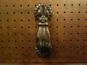 Italian brass hand door knocker