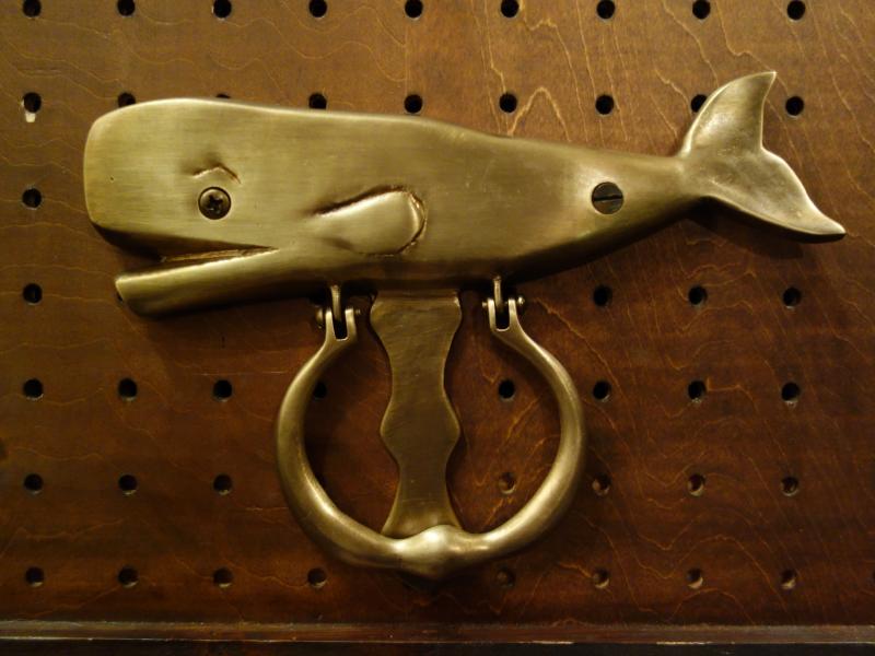 Italian brass whale door knocker