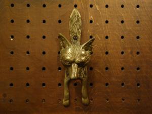 Italian brass fox door knocker