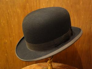 black bowler hat