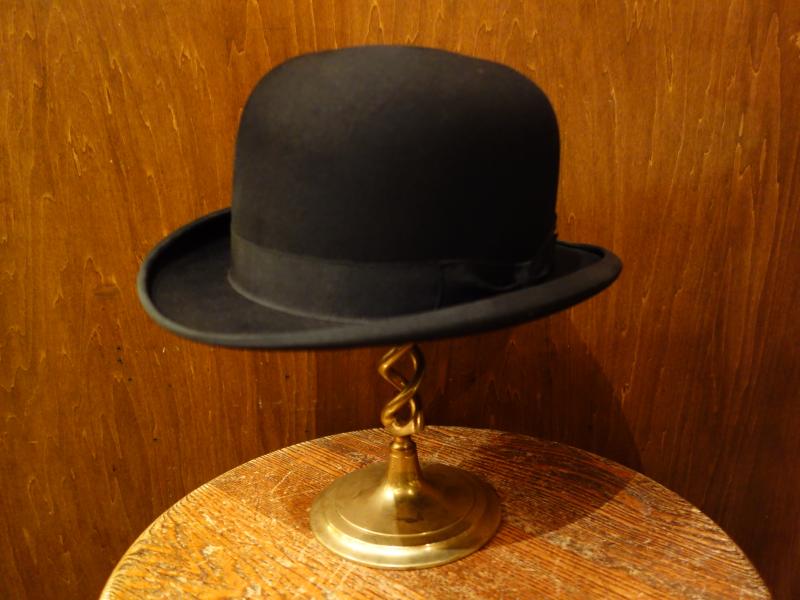 black bowler hat