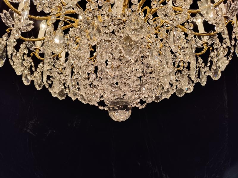 フランス　シャンデリア　大型　クリスタルガラス　レア　BFM 0146（4）