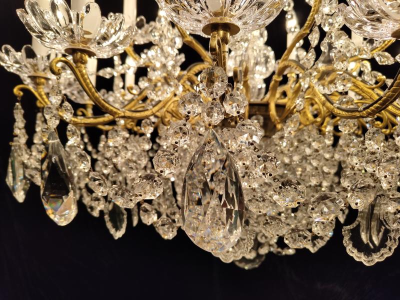 フランス　シャンデリア　大型　クリスタルガラス　レア　BFM 0146（5）