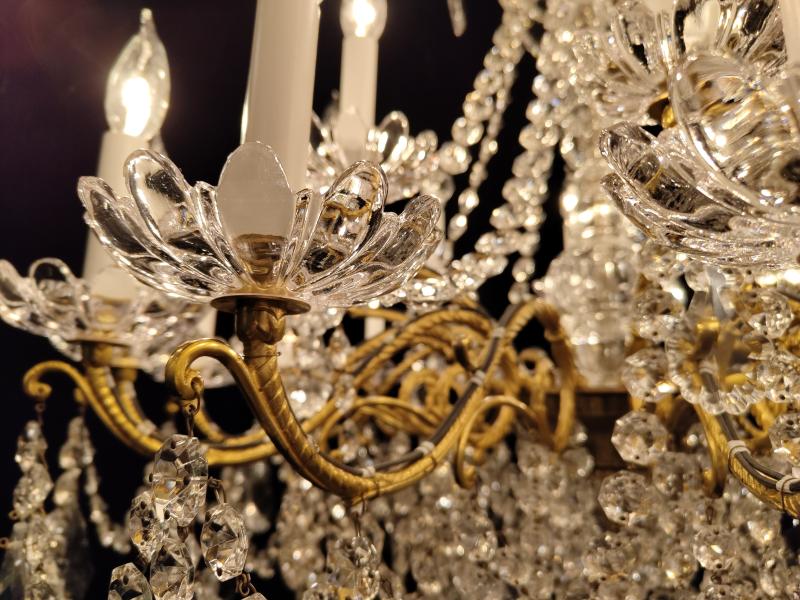 フランス　シャンデリア　大型　クリスタルガラス　レア　BFM 0146（7）