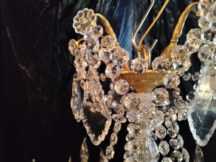 フランス　シャンデリア　大型　クリスタルガラス　レア　BFM 0146（C1）