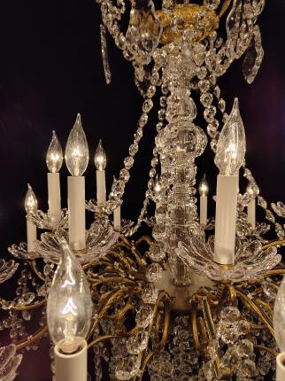 フランス　シャンデリア　大型　クリスタルガラス　レア　BFM 0146（C3）