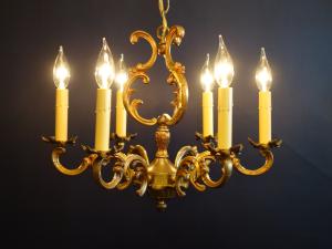 French brass cage chandelier 6灯