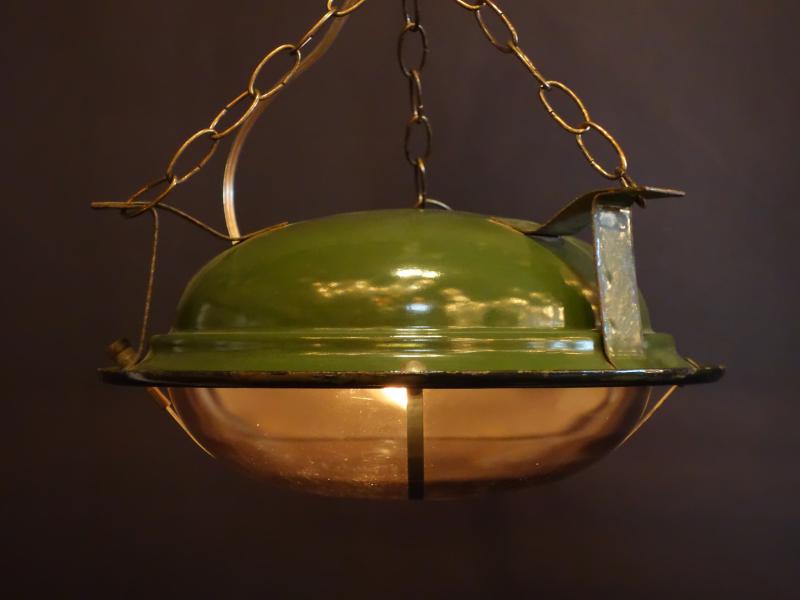 English green glass dome ceiling light 1灯