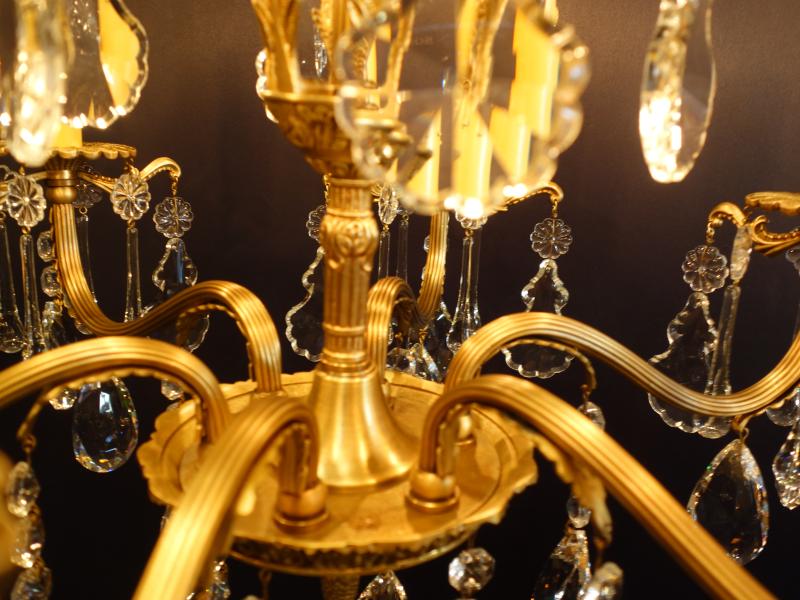 クリスタル付きフレンチ真鍮シャンデリア　LCH 1259（3）