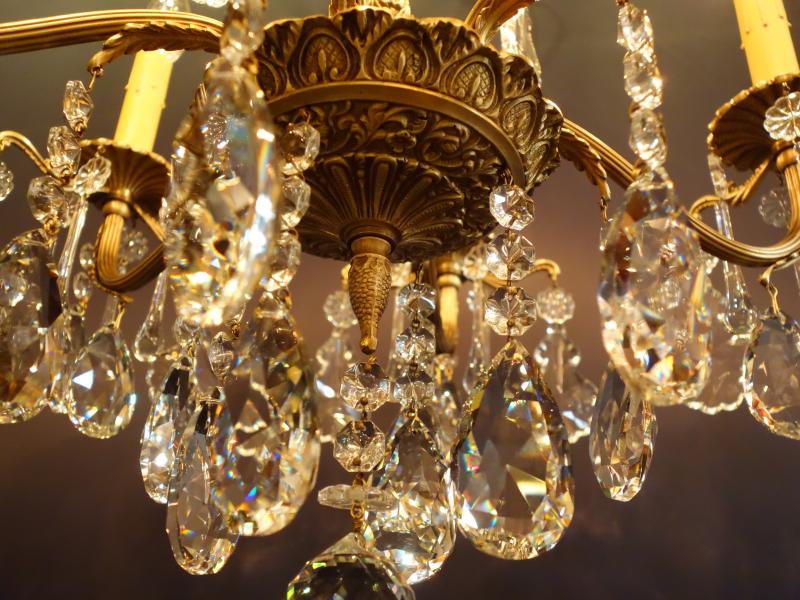 クリスタル付きフレンチ真鍮シャンデリア　LCH 1259（4）