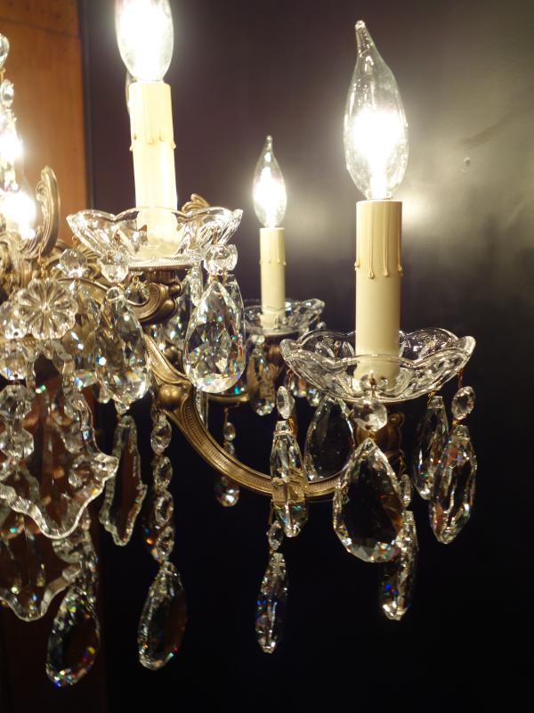 スペイン製真鍮シャンデリア、置き型シャンデリア、シャンデリアスタンド、フロアランプシャンデリア　LCF 0084（4）