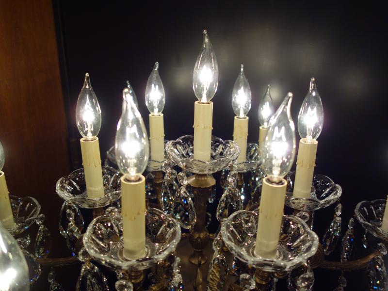 スペイン製真鍮シャンデリア、置き型シャンデリア、シャンデリアスタンド、フロアランプシャンデリア　LCF 0083（5）