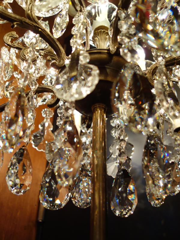 スペイン製真鍮シャンデリア、置き型シャンデリア、シャンデリアスタンド、フロアランプシャンデリア　LCF 0083（7）