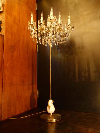 スペイン製真鍮シャンデリア、置き型シャンデリア、シャンデリアスタンド、フロアランプシャンデリア　LCF 0083（C4）