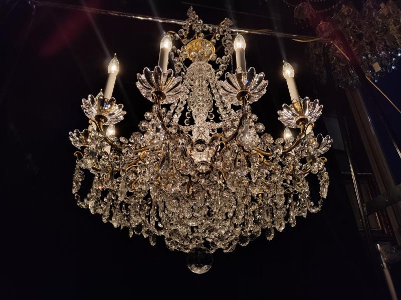 フランス　シャンデリア　大型　クリスタルガラス　レア　BFM 0147（5）