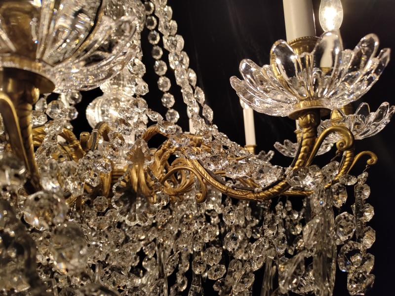 フランス　シャンデリア　大型　クリスタルガラス　レア　BFM 0147（6）