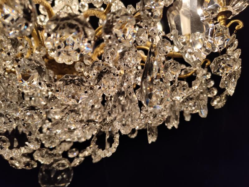 フランス　シャンデリア　大型　クリスタルガラス　レア　BFM 0147（7）