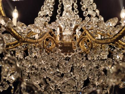 フランス　シャンデリア　大型　クリスタルガラス　レア　BFM 0147（C1）