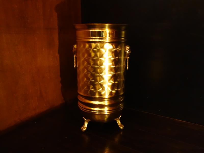 Italian brass umbrella stand