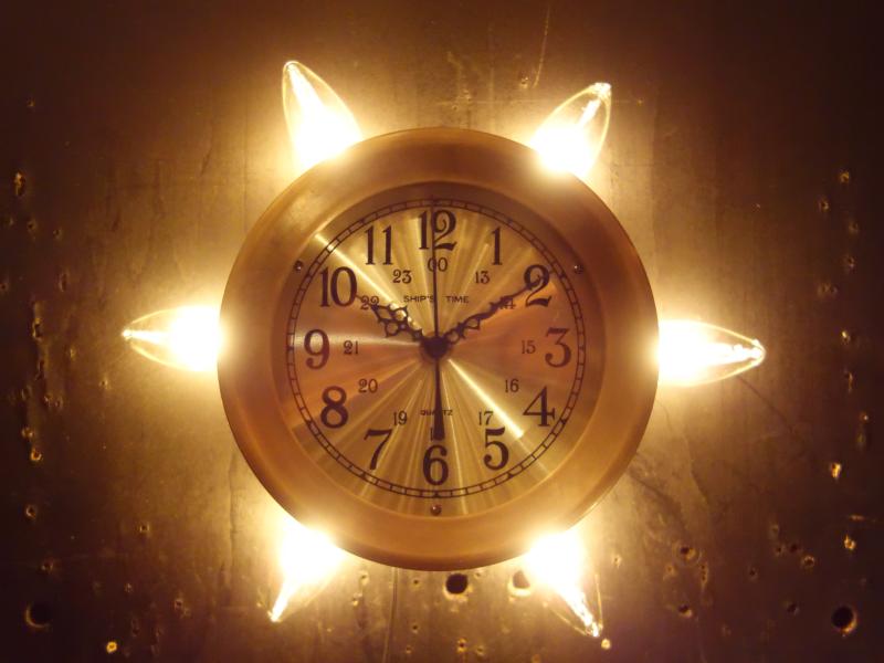 gold wall clock lamp 6灯