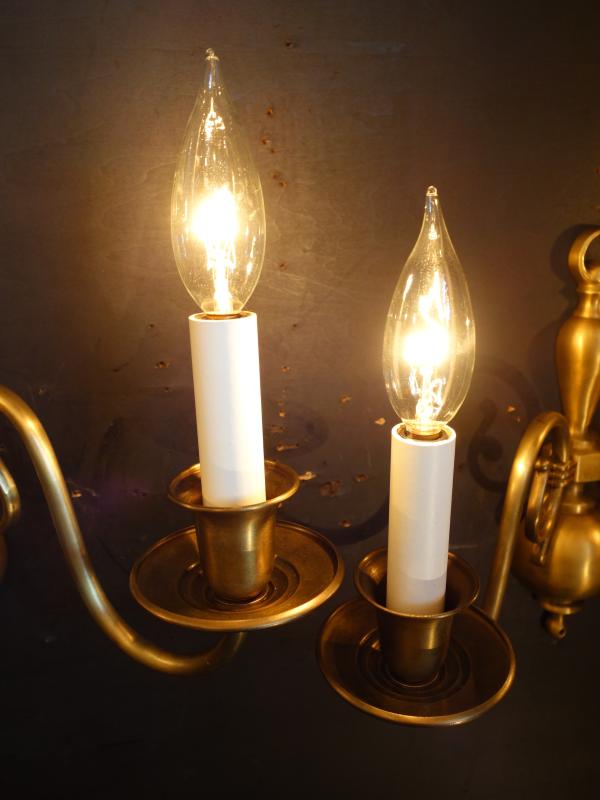 ウォールランプ　アンティーク・ヴィンテージ　LCB 0639　Italian brass wall lamp 2灯 2P SET（7）
