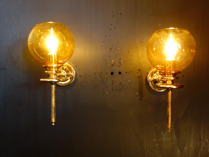amber shade gold wall lamp 1灯 2P SET